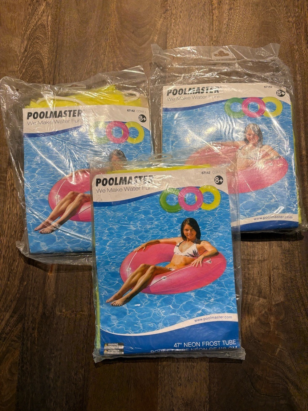 3  Floats 47" POOLMASTER Inflatable Neon Frost Tube Model 67142 Yellow Set of 3